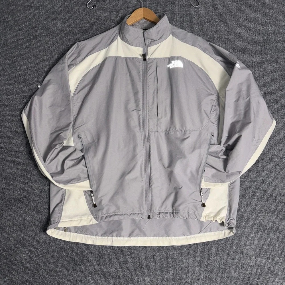 The North Face Flight Series Mens XL Gray Cream Full Zip Running Jacket AW1K